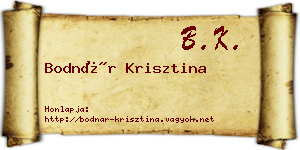 Bodnár Krisztina névjegykártya