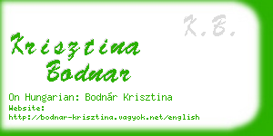 krisztina bodnar business card